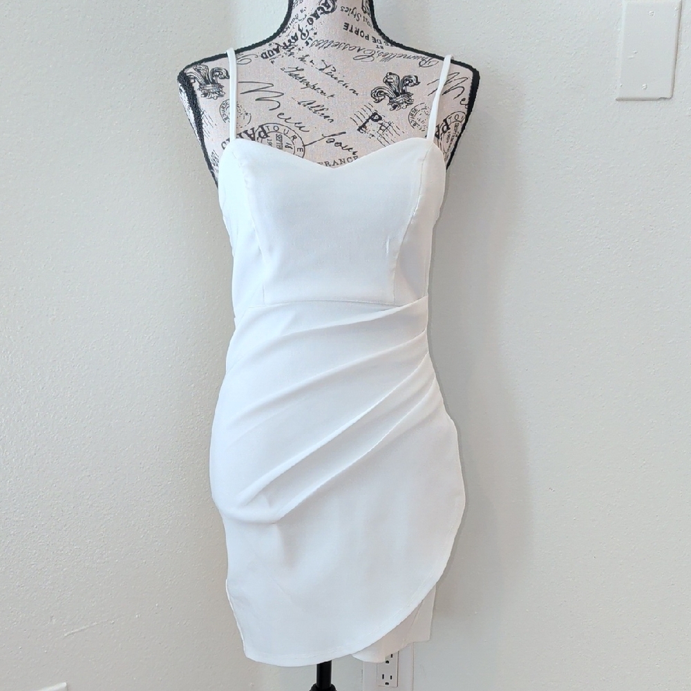 Crystal Doll Elegant White Mini Dress